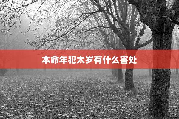 本命年犯太岁有什么害处