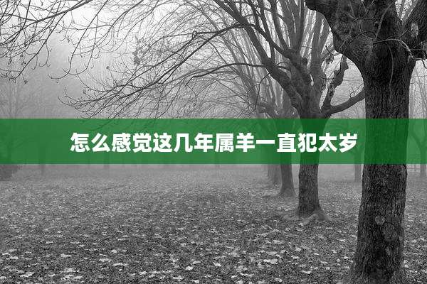 怎么感觉这几年属羊一直犯太岁