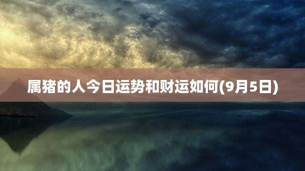 属猪的人今日运势和财运如何(9月5日)