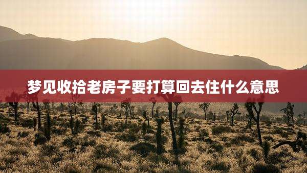 梦见收拾老房子要打算回去住什么意思