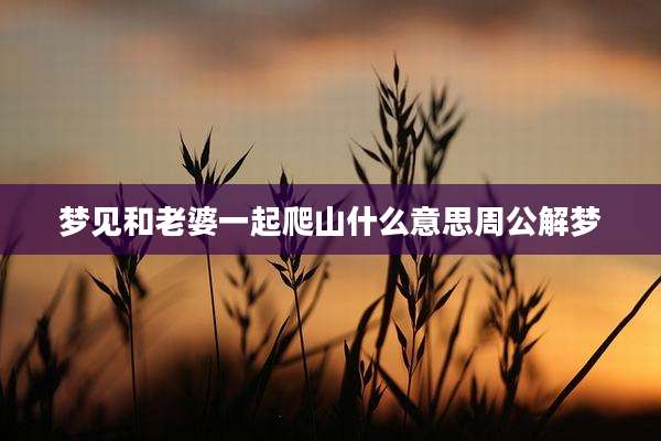 梦见和老婆一起爬山什么意思周公解梦