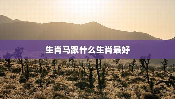 生肖马跟什么生肖最好