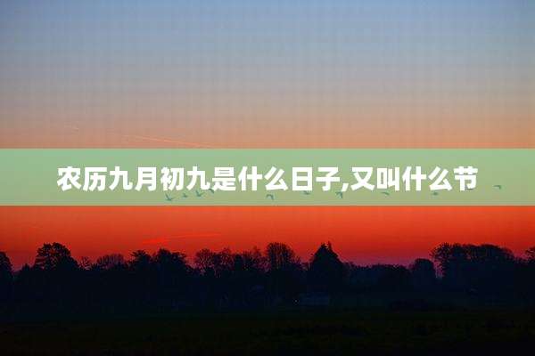 农历九月初九是什么日子,又叫什么节