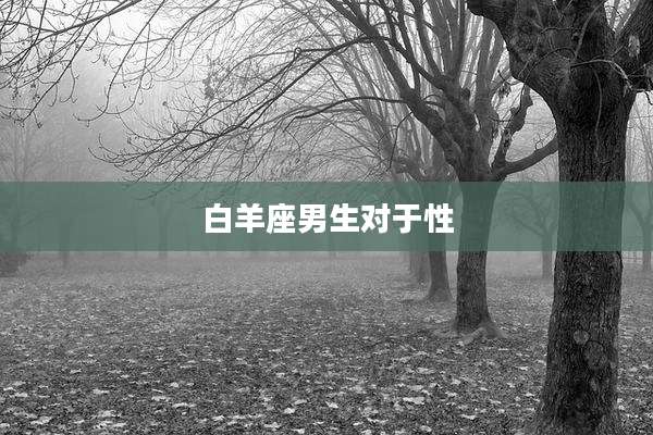 白羊座男生对于性