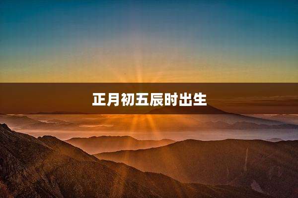 正月初五辰时出生