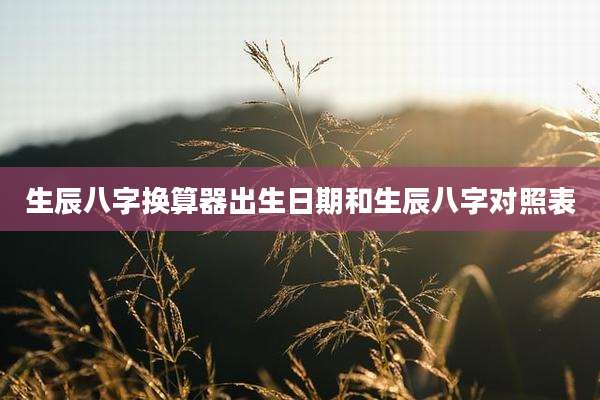 生辰八字换算器出生日期和生辰八字对照表