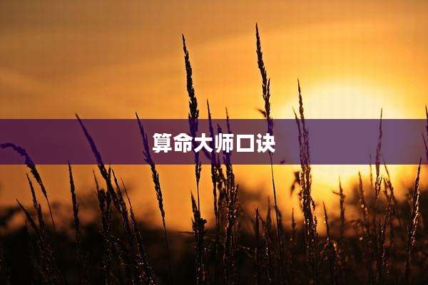 算命大师口诀