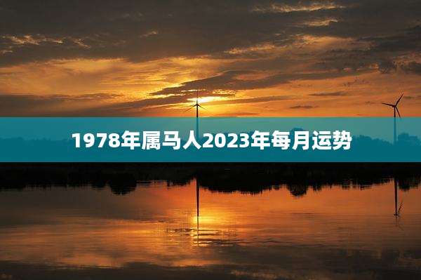 1978年属马人2023年每月运势