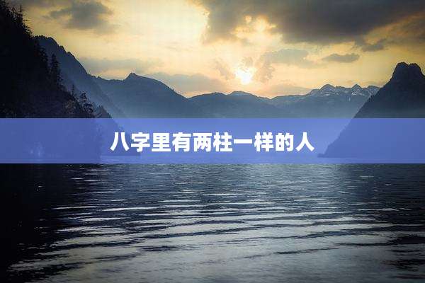 八字里有两柱一样的人
