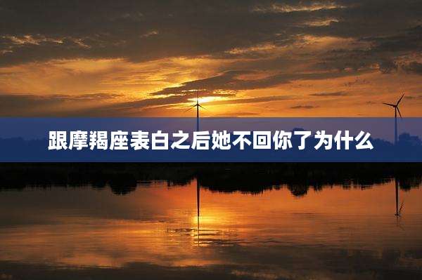 跟摩羯座表白之后她不回你了为什么