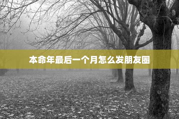 本命年最后一个月怎么发朋友圈