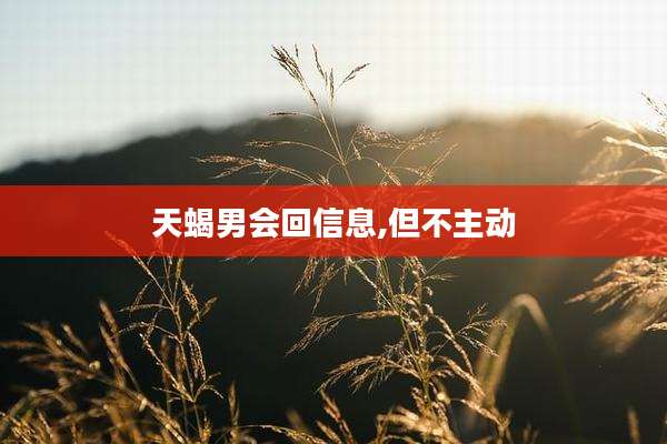 天蝎男会回信息,但不主动