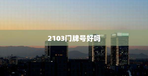2103门牌号好吗