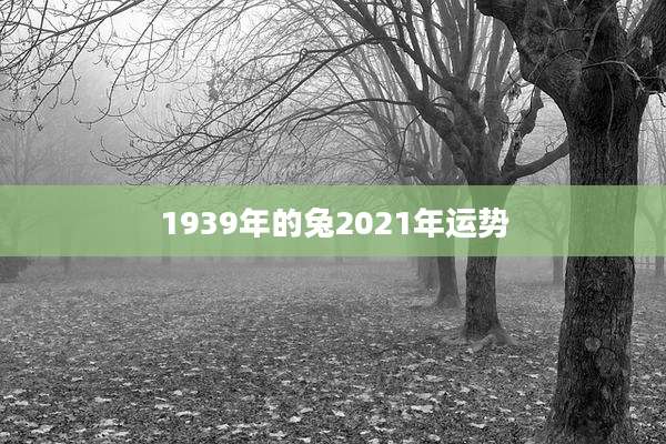 1939年的兔2021年运势