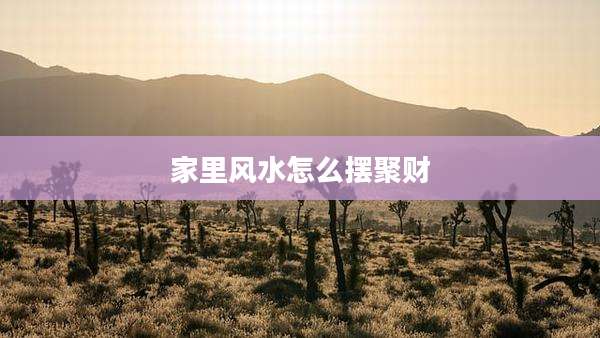 家里风水怎么摆聚财
