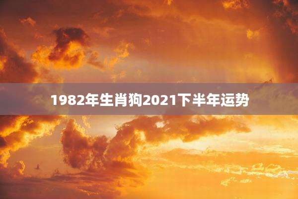 1982年生肖狗2021下半年运势