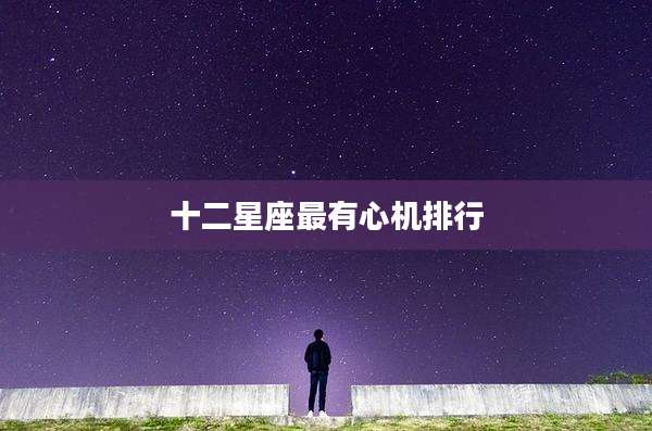 十二星座最有心机排行