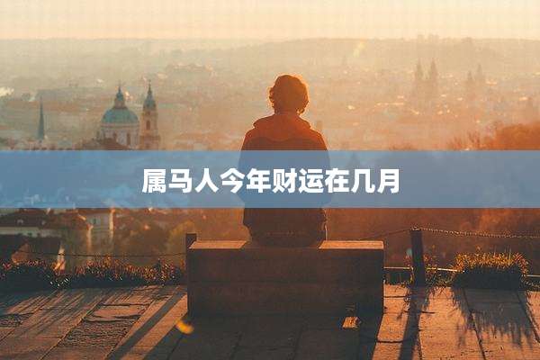 属马人今年财运在几月