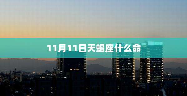 11月11日天蝎座什么命