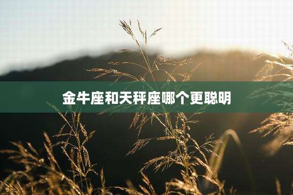 金牛座和天秤座哪个更聪明