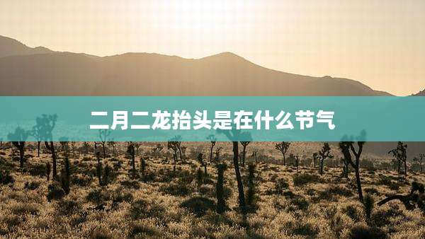二月二龙抬头是在什么节气