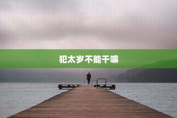 犯太岁不能干嘛