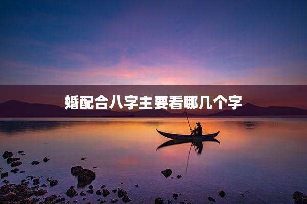 婚配合八字主要看哪几个字
