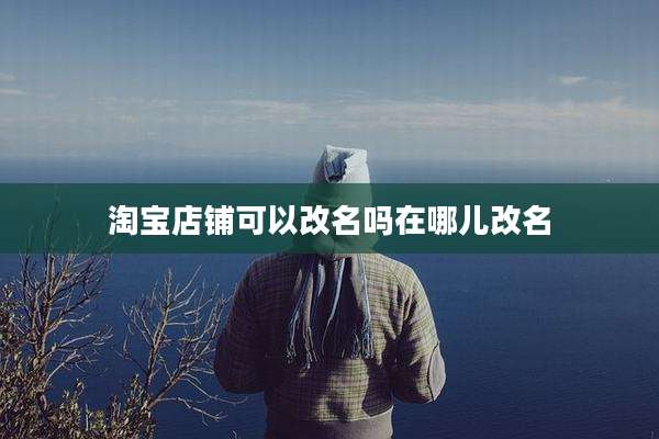 淘宝店铺可以改名吗在哪儿改名