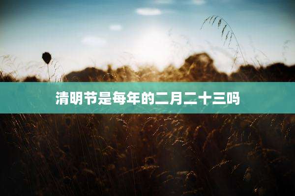 清明节是每年的二月二十三吗