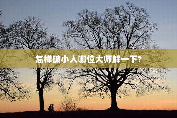 怎样破小人哪位大师解一下?