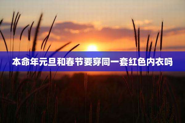 本命年元旦和春节要穿同一套红色内衣吗