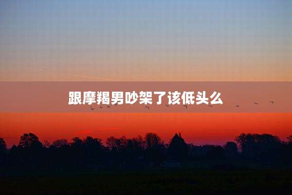 跟摩羯男吵架了该低头么