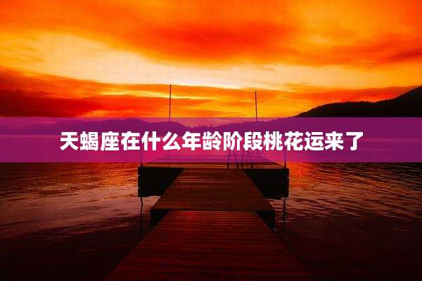 天蝎座在什么年龄阶段桃花运来了