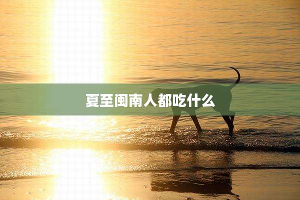 夏至闽南人都吃什么