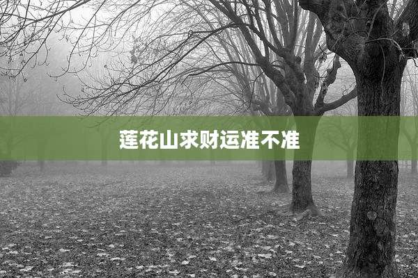 莲花山求财运准不准