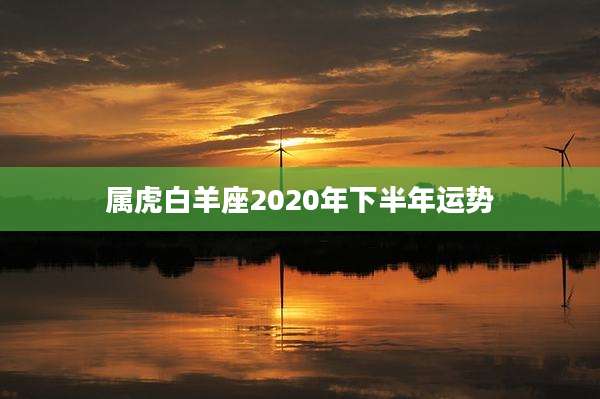 属虎白羊座2020年下半年运势