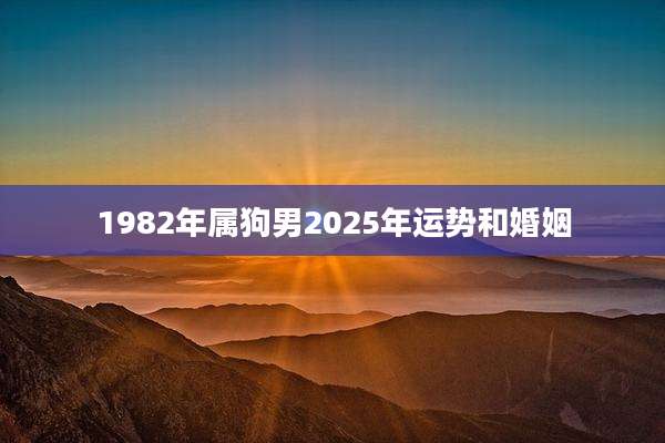 1982年属狗男2025年运势和婚姻