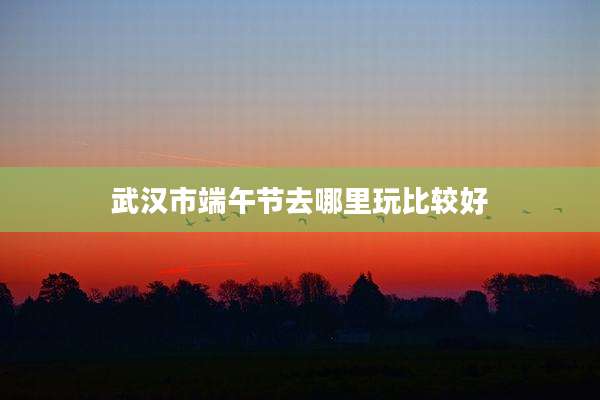 武汉市端午节去哪里玩比较好