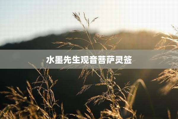 水墨先生观音菩萨灵签