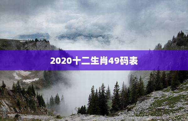 2020十二生肖49码表