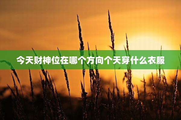 今天财神位在哪个方向个天穿什么衣服