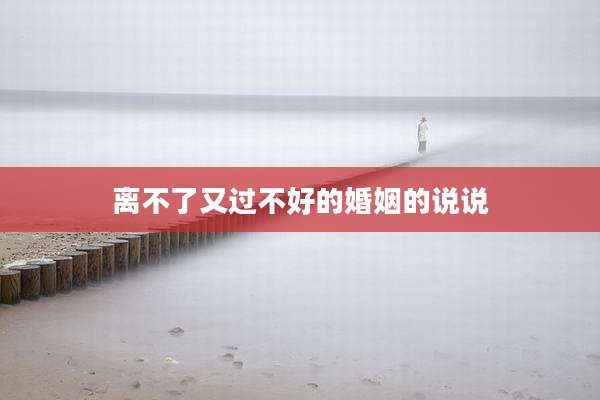 离不了又过不好的婚姻的说说