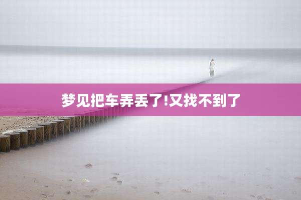 梦见把车弄丢了!又找不到了