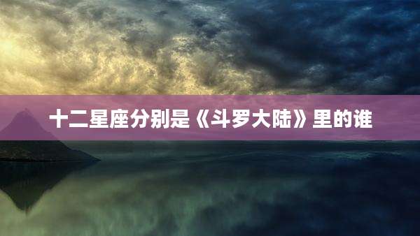 十二星座分别是《斗罗大陆》里的谁