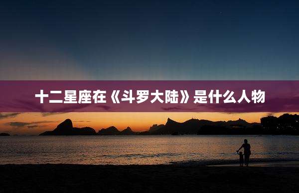 十二星座在《斗罗大陆》是什么人物