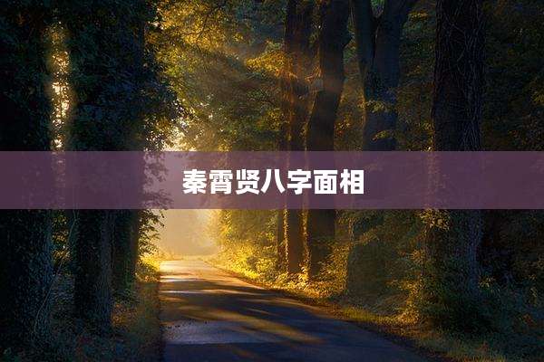 秦霄贤八字面相