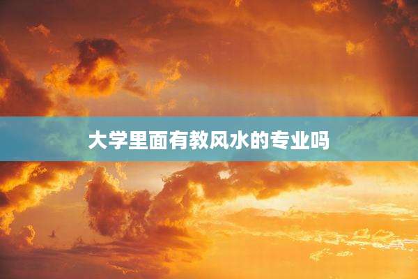 大学里面有教风水的专业吗