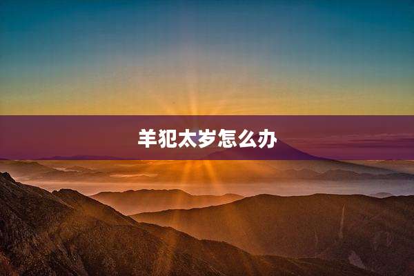 羊犯太岁怎么办
