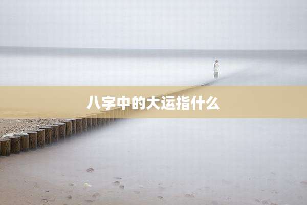 八字中的大运指什么