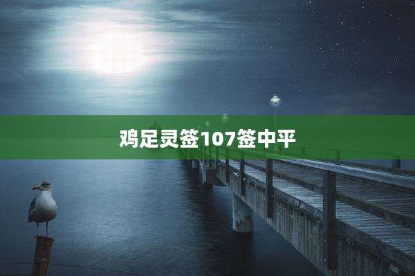 鸡足灵签107签中平